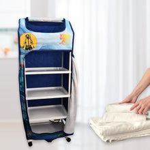 Multi Purpose Foldable Baby Wardrobe / Toy Box 5 Shelves Cartoon Printed