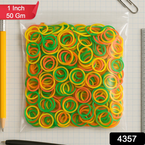 Rubber Band For Office/Home and Kitchen Accessories Item Products, Elastic Rubber Bands, Flexible Reusable Nylon Elastic Unbreakable, For Stationery, School  Multicolor (1 Inch, 50 GM), Hair accessories